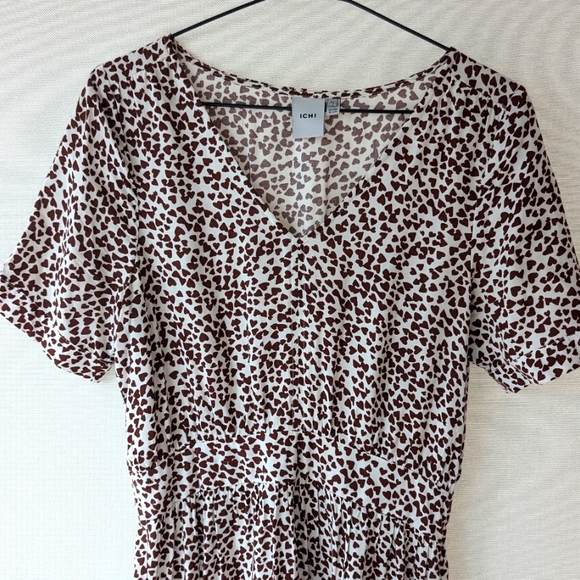 ICHI Chocolate Heart Maxi Dress - Picture 1 of 4